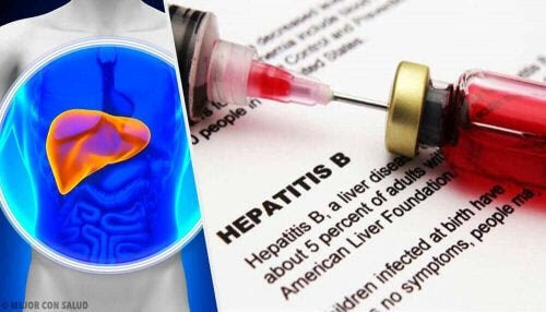 allvarliga leversjukdomar: spruta på papper om hepatit B