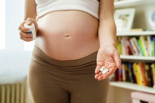 gravid kvinna med antibiotika