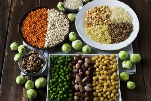 Olika slags vegetabiliska protein.