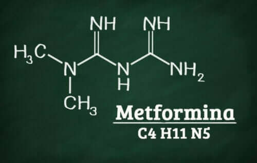 Qtrilmet - den kemiska formeln för metformin.