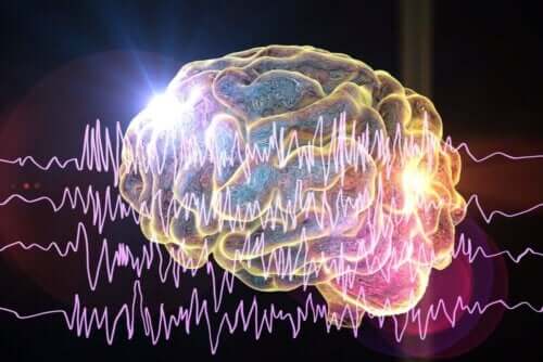 Illustration av elektriska signaler på väg till hjärnan.