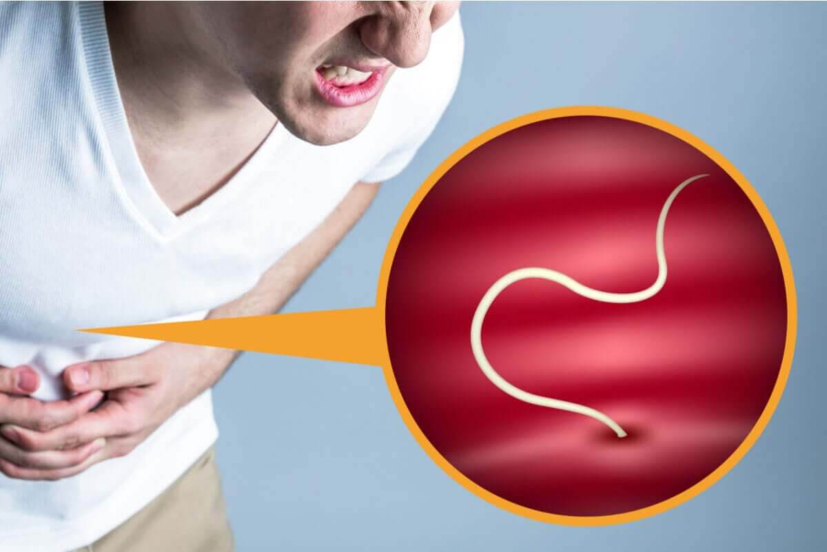 vanligaste parasiterna i mat: man med ont i magen