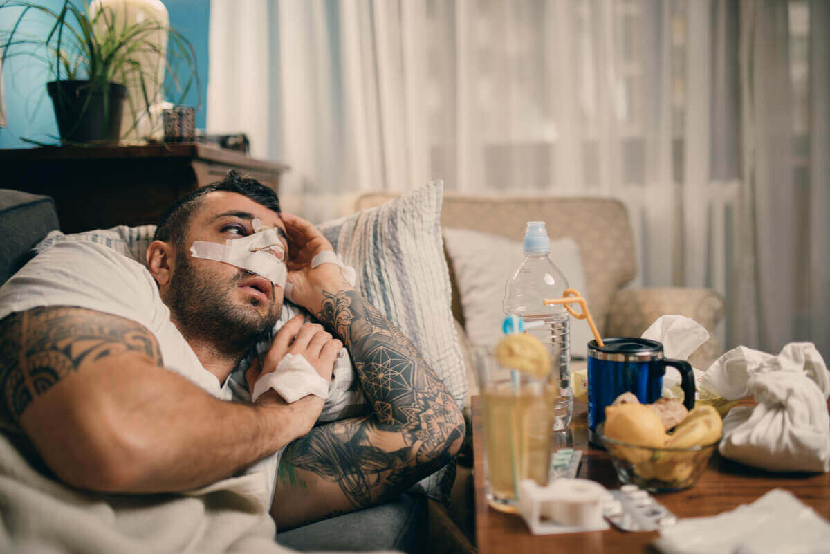 man återhämtar sig från Nasal septoplasti