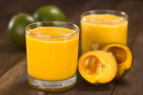 Smoothie gjord på lucuma.