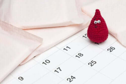 Kalender för menstruationscykel.