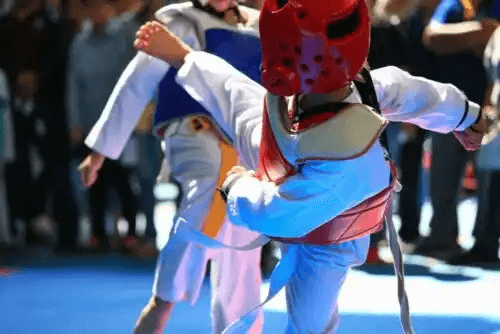 Karate och taekwondo match