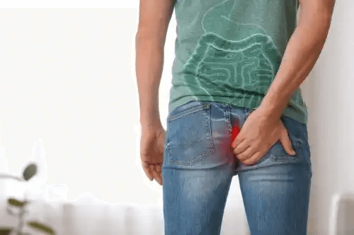 man med ont i rumpan