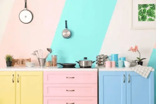 köksskåp i olika färger