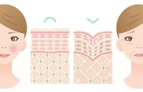 En kvinna som tar kollagen för ledhälsa kontra en kvinna som har rynkor