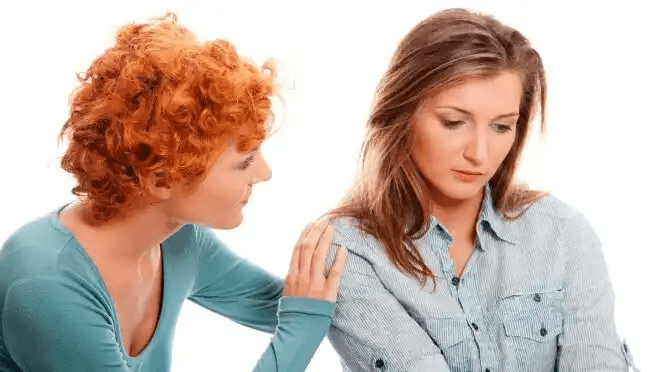 en deprimerad person med en vän