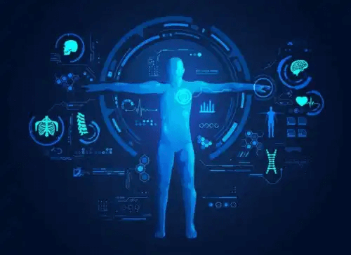 Teknisk ritning av en människokropp