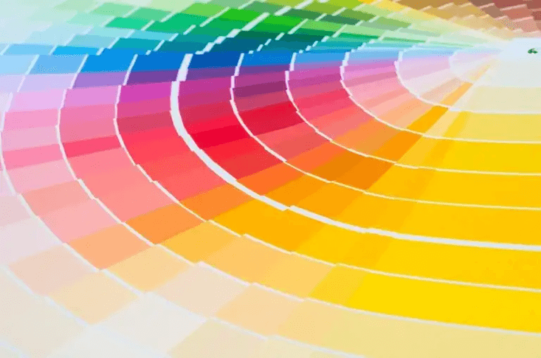 Swatches i alla regnbågens färger