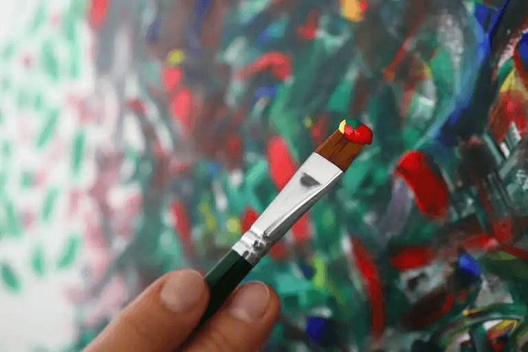 Målning av färgglad målning